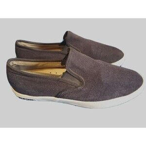 Womens Sz 8 Linen Flats Slip On Lightweight Black Ankle Baja Seavees Casual Shoe